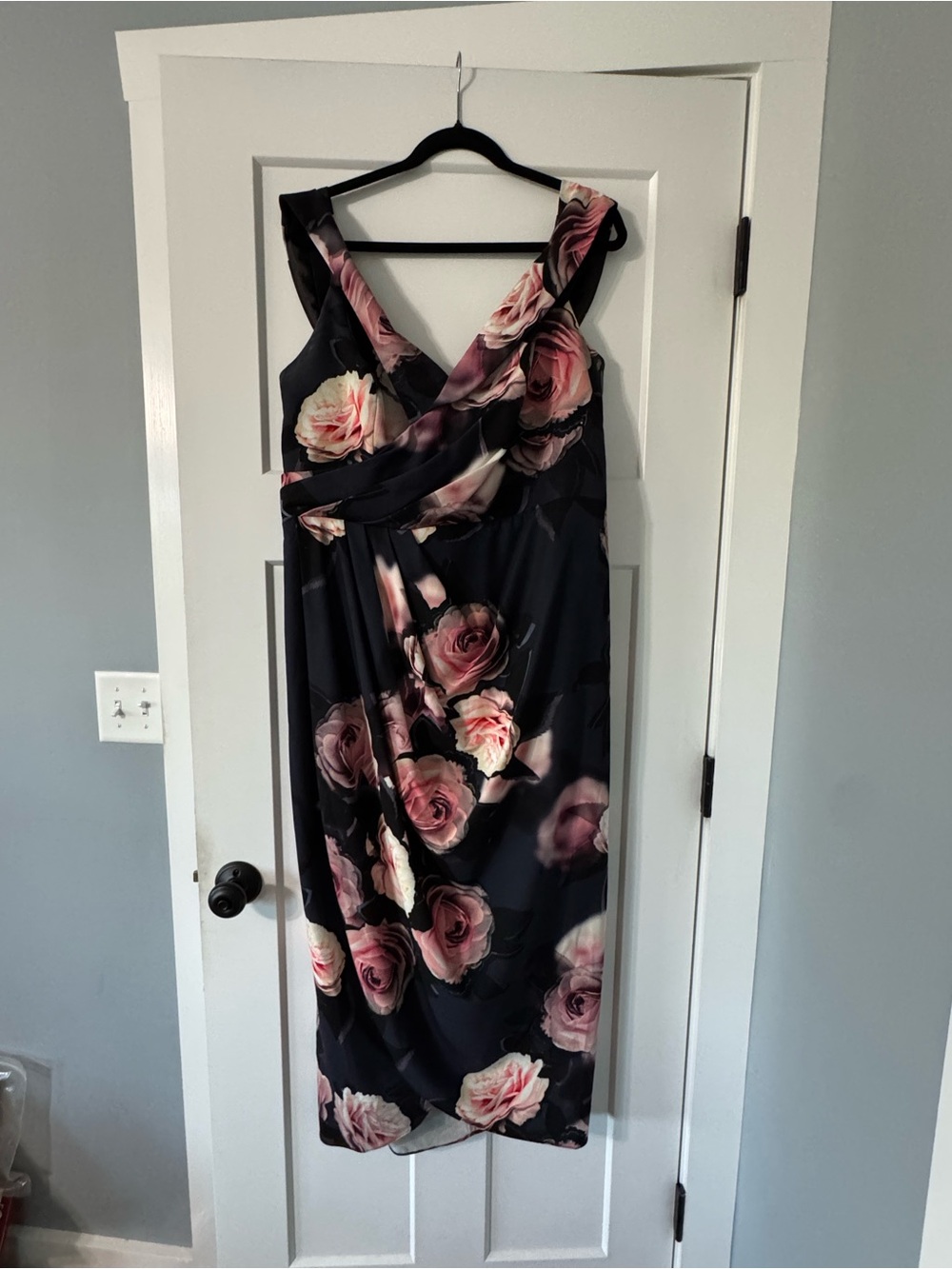 City Chic Off-The-Shoulder Floral Midi Faux Wrap Dress Plus Size 16